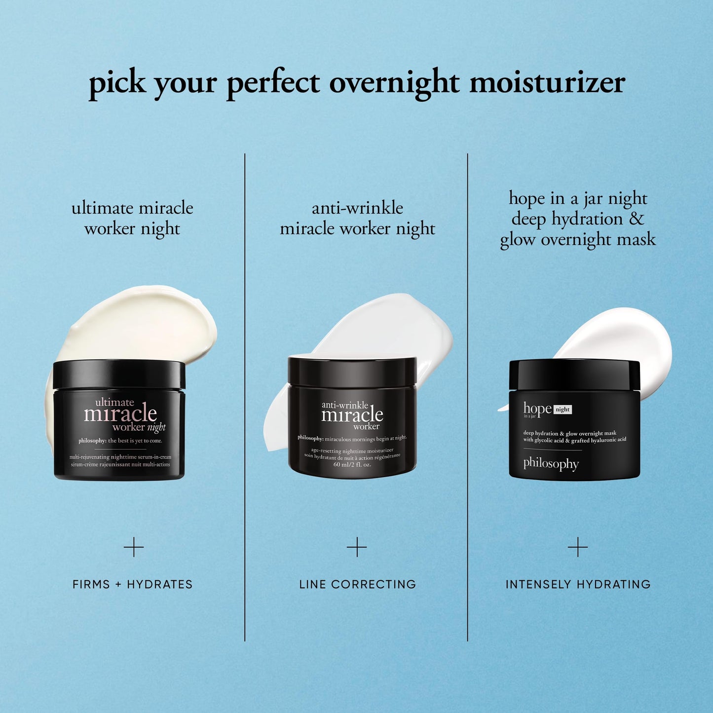philosophy hope in a jar deep hydration & glow overnight face mask - with glycolic & hyaluronic acid - renews & restores dry skin for a smooth, glowy finish - 2 fl oz.