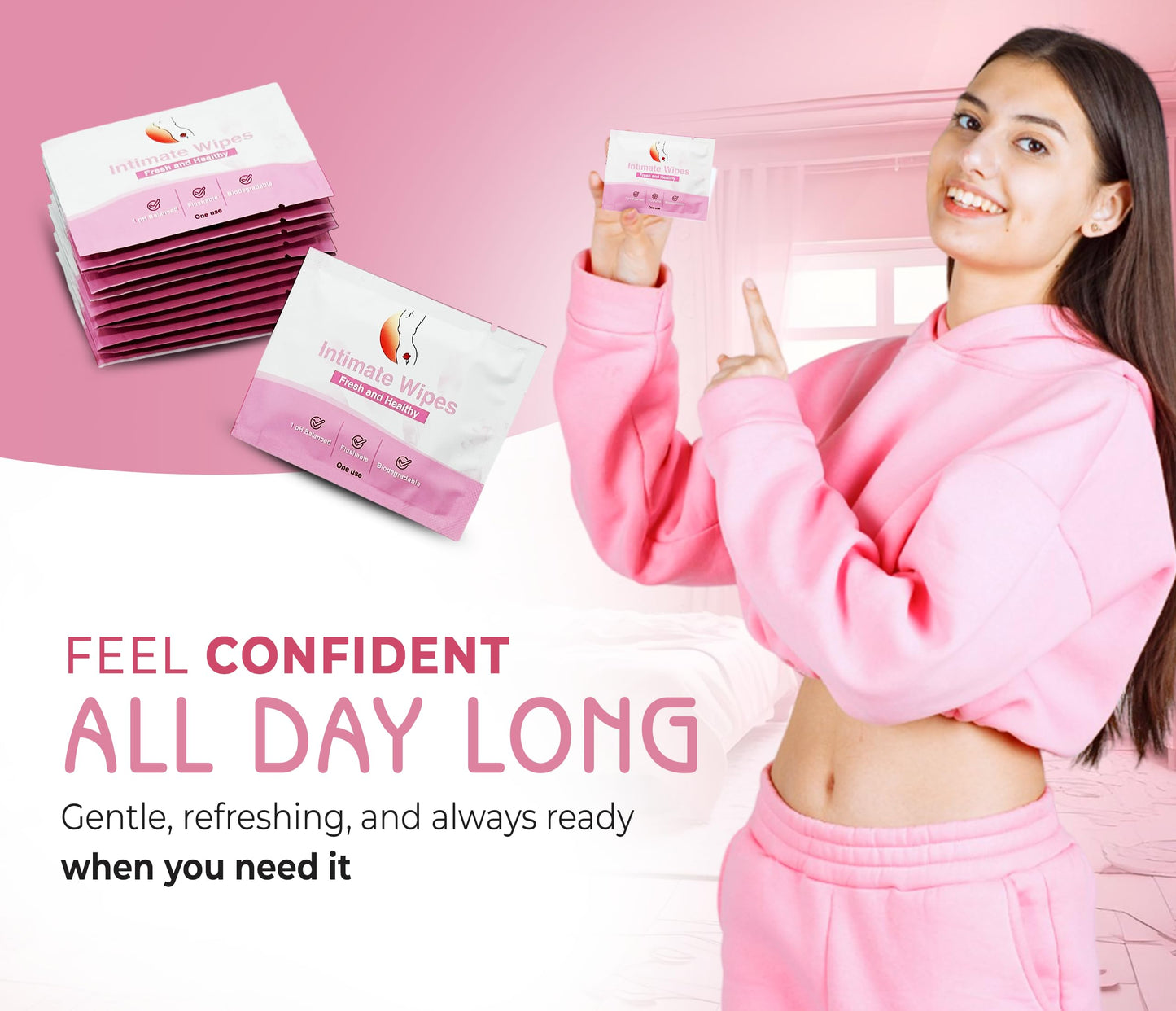 Vagy Rejuvenation Intimate Feminine Wipes – Hypoallergenic Wipes for Women with Aloe & Vitamin E – pH-Balanced, Biodegradable, Travel-Friendly – Feminine Hygiene Post-Workout & Daily Use (30 Count)