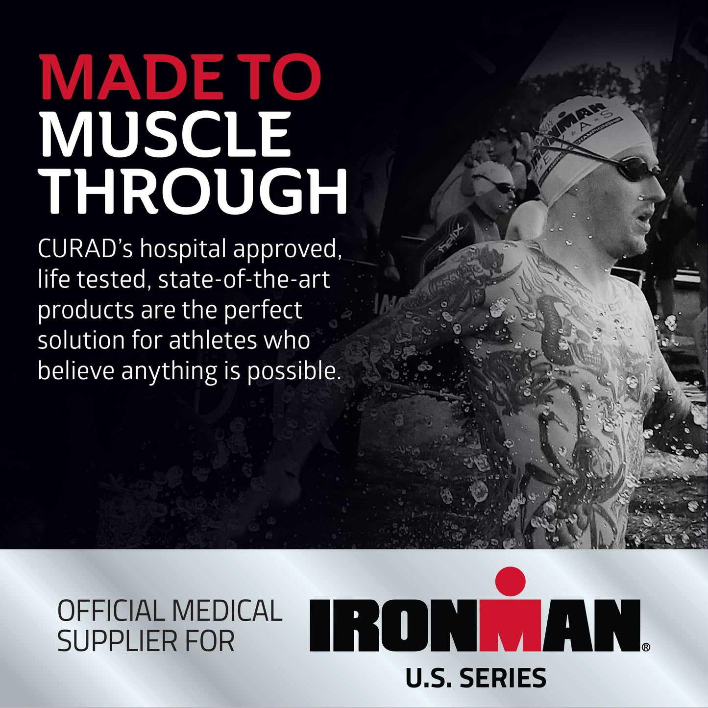 Curad Performance Series IRONMAN Kinesiology Tape, Black, 2 in x 10 in, 1 Roll of 20 Precut Strips