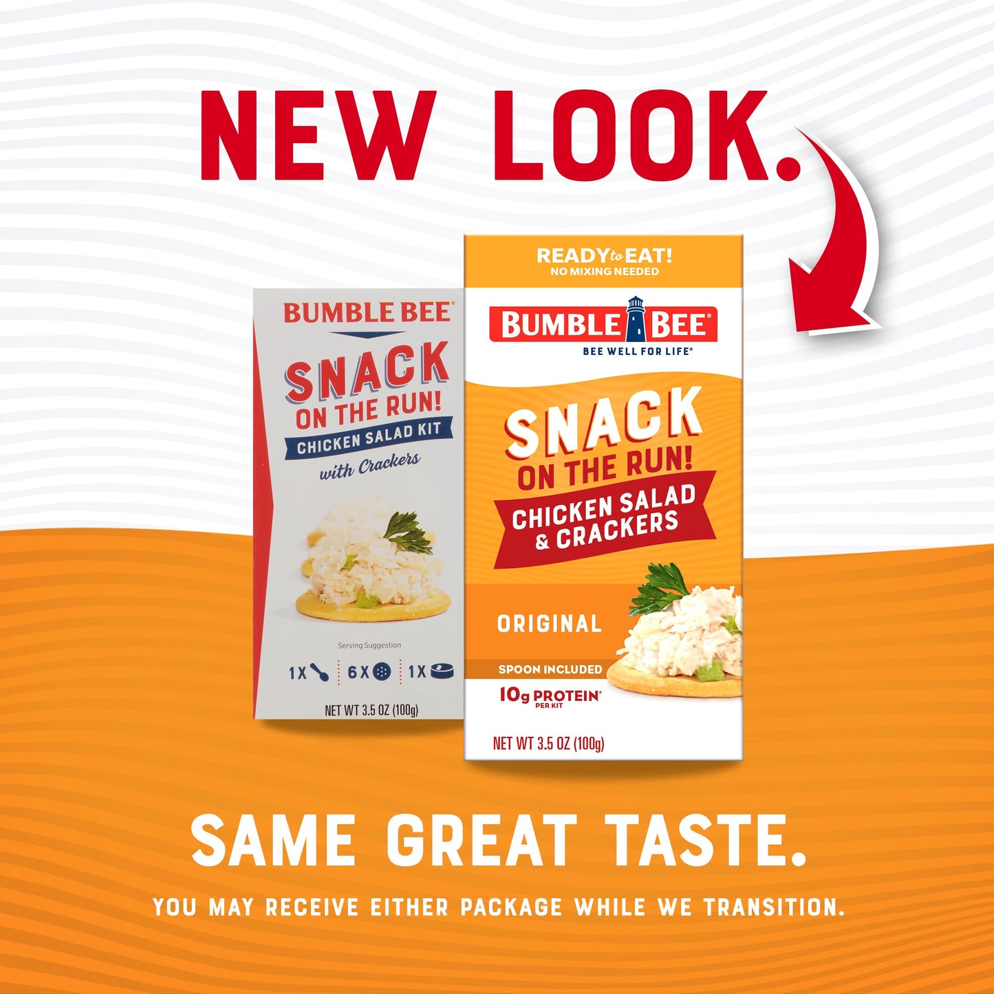 Bumble Bee Snack On The Run! Protein Snack Pack - Original Chicken Salad with Crackers - 10g Protein per Box - Ready to Eat Easy-Open Canned Chicken Salad (Pack of 3)