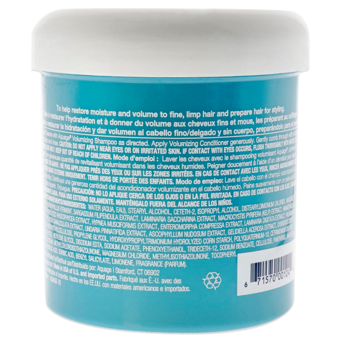 AQUAGE SeaExtend Volumizing Conditioner, Prevents Haircolor Fade, Protects for Thermal Heat Styling, Adds Volume, Shine, and Fullness Without Frizz, 16 oz