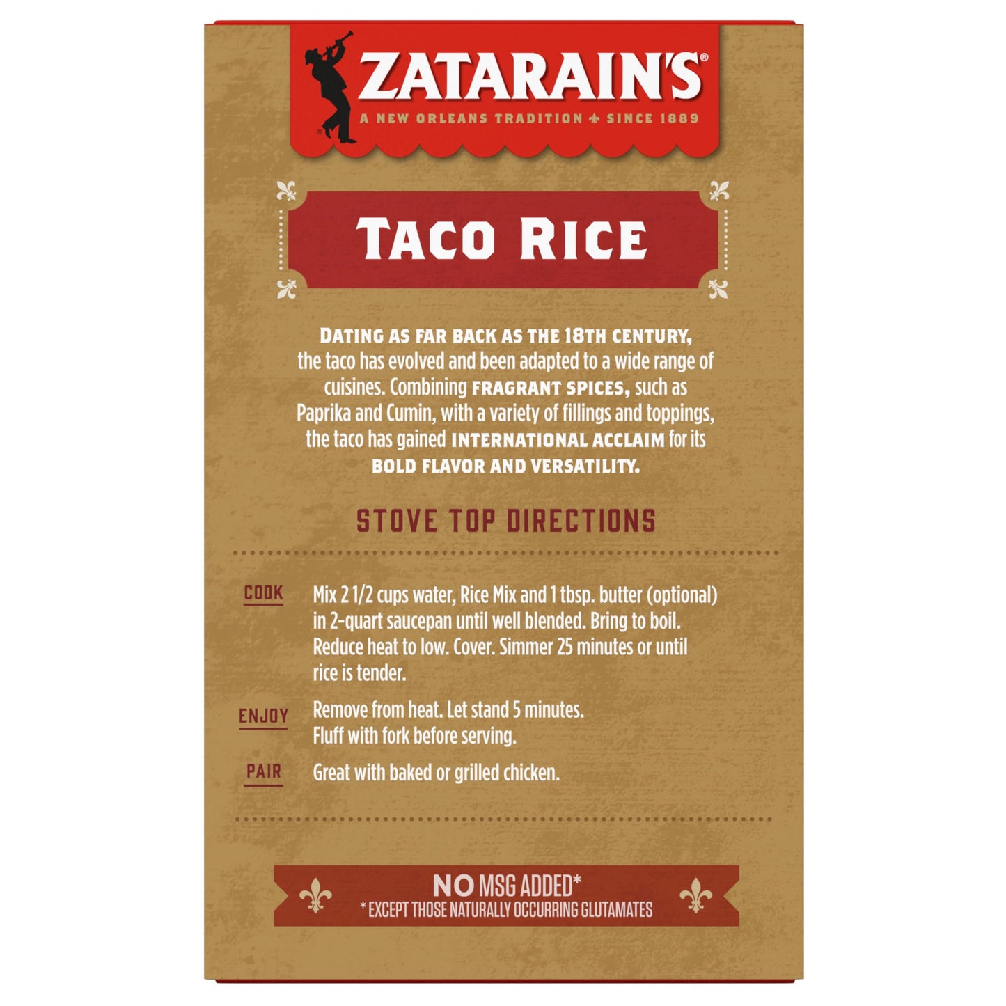 Zatarain's Taco Rice Mix, 6.9 oz (Pack of 8)