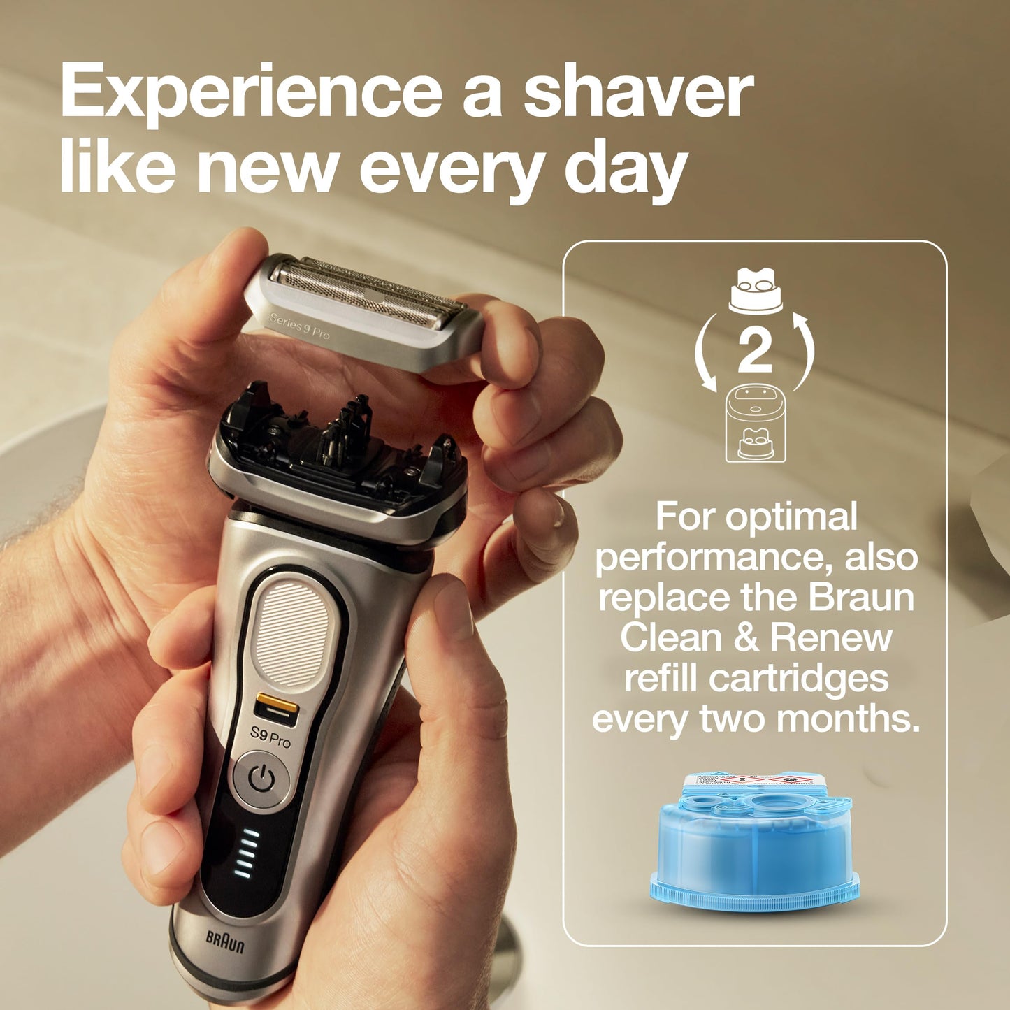 Series 9 Men's Electric Shaver Head ORIGINAL Replacement Blade, Silver 94M