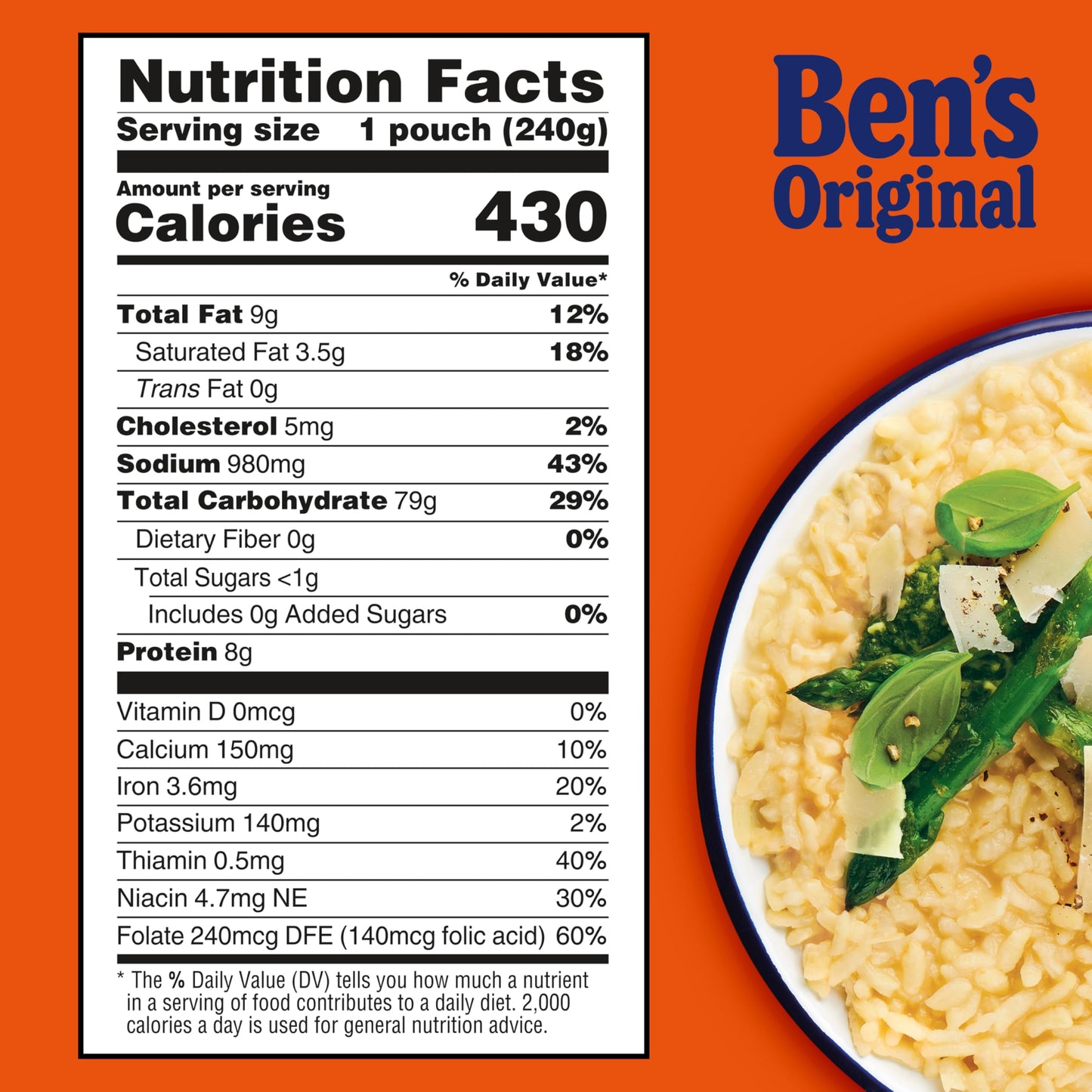 BEN'S ORIGINAL Risotto Cheese Flavored Rice, Easy Dinner Side, 8.5 oz Pouch (Pack of 12)