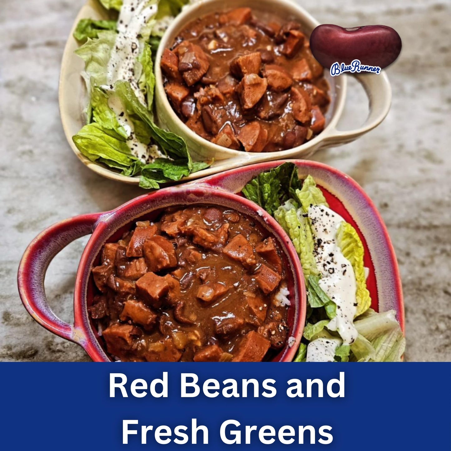Blue Runner Creole Cream Style Red Beans, 1 Pound (Pack of 6) - Easy Heat and Serve for Delicious Meals - Authentic New Orleans Flavor