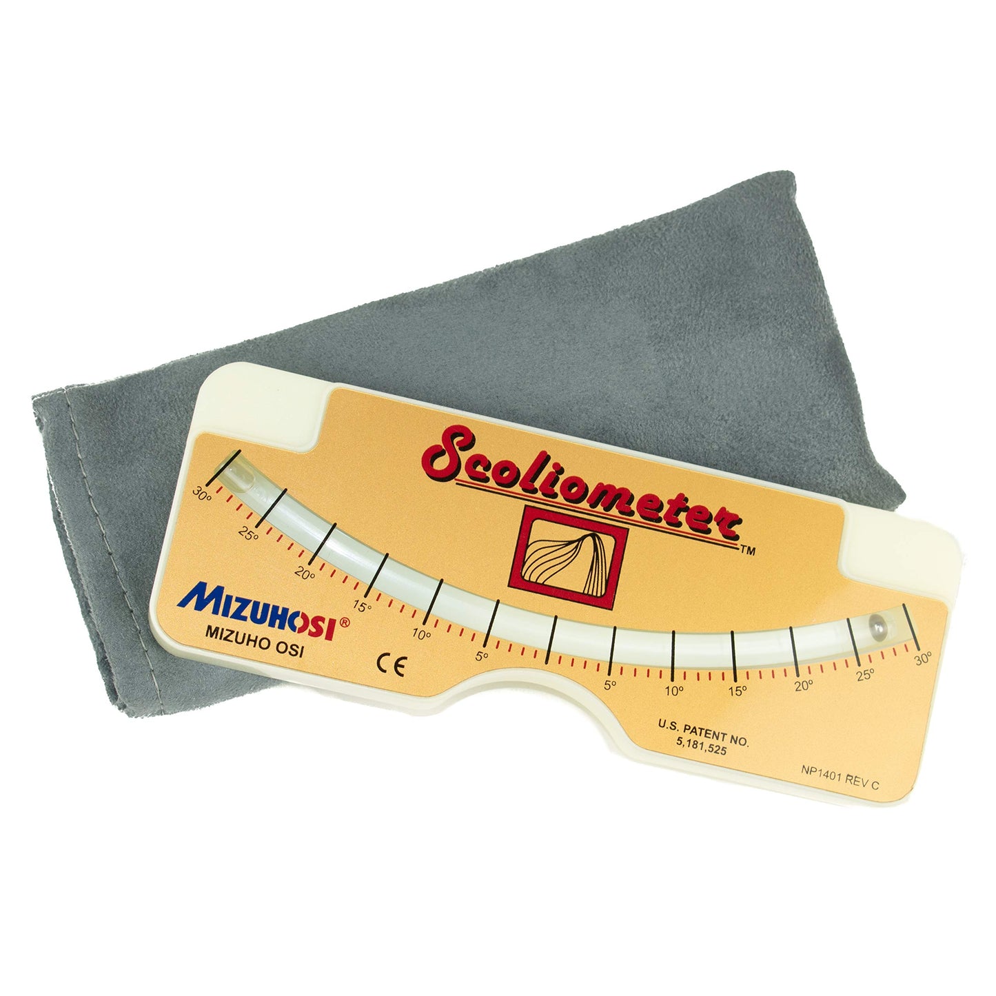 57019 Medical Measuring Device for Back Scoliosis Diagnosis with Fabric Carrying Pouch