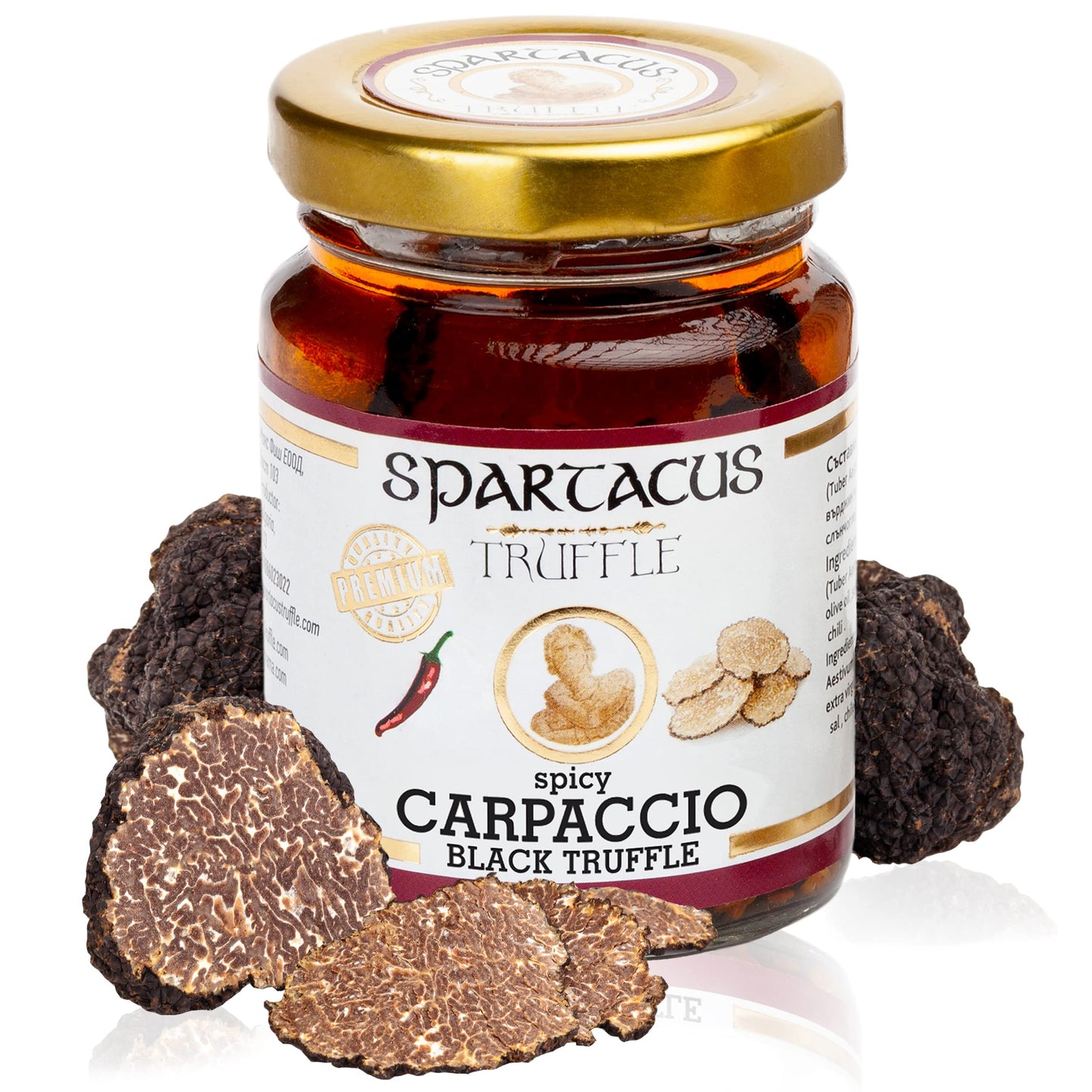 Spartacus Carpaccio Truffle | Slightly Spicy | Treat yourself to culinary excellence | Exquisite black truffles for gourmets (90g)