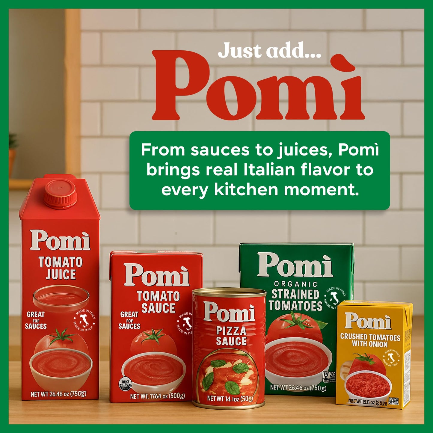 Pomì Crushed Tomatoes with Onion 13.8oz (Pack of 12) - Creamy, Velvety Italian Tomato Sauce No Salt Added, No Additives or Preservatives - BPA free Tomato Crushed - Made from 100% Fresh Italian Tomatoes