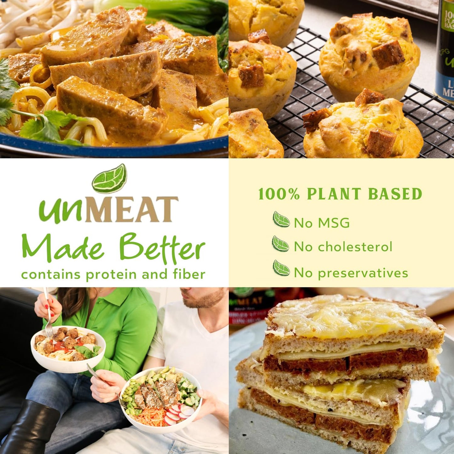 unMEAT Plant Based Meat | Easy to Prepare Plant Based Protein | Vegan Meat with Less Calories, Luncheon Meat Style, (Pack of 12)