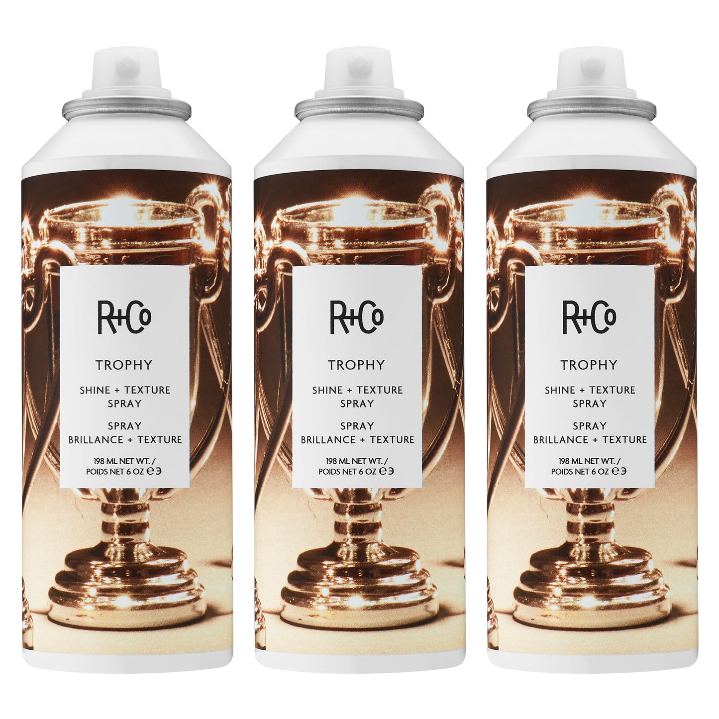 R+Co TROPHY Shine + Texture Spray – Hair Texturizing & Shine Spray, Adds Volume & Manageability, All Hair Types