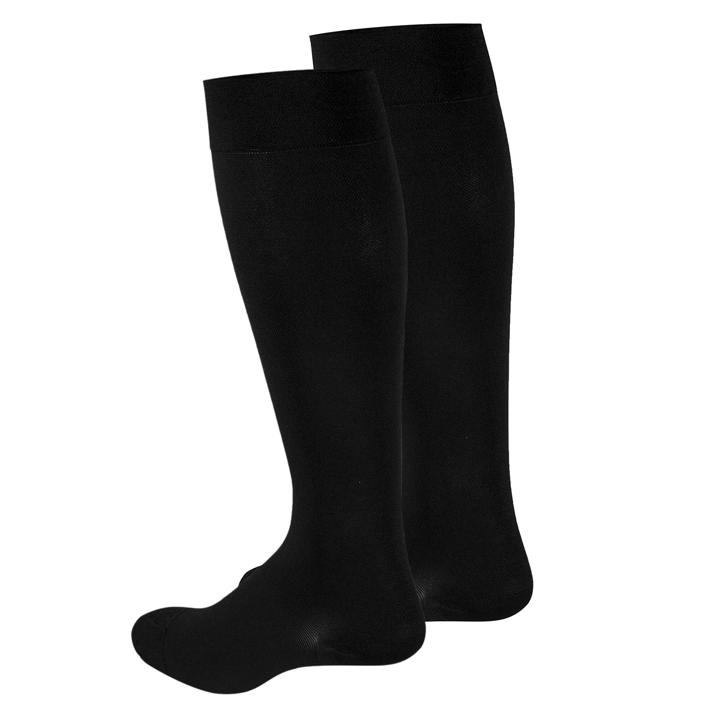 Truform 20-30 mmHg Medical Compression Stockings, Aloe Infused Microfiber, Knee High, Closed Toe, Black, 3X-Large