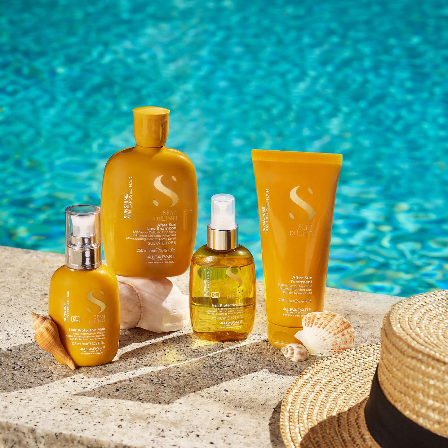 ALFAPARF MILANO Semi di Lino Sunshine After-Sun Hair Treatment - Restorative Treatment for Hair Stressed by Sun, Chlorine and Salt - Nourishes and Detangles - Vegan Formula - Adds Softness and Shine