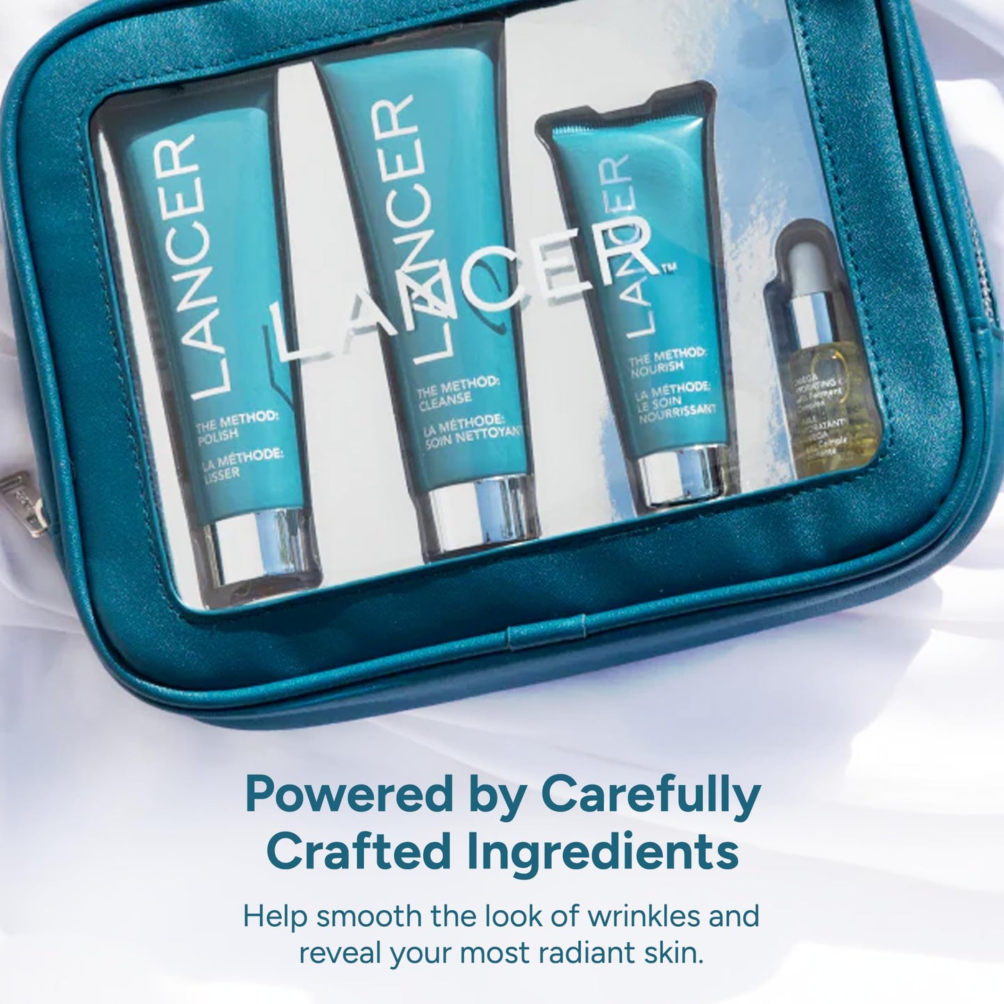 Lancer Skincare The Method Intro Kit, 3-Step Anti-Aging Facial Exfoliator, Cleanser, and Moisturizer Kit for Glowing Skin, Reveals Healthy-Looking Glowing Skin