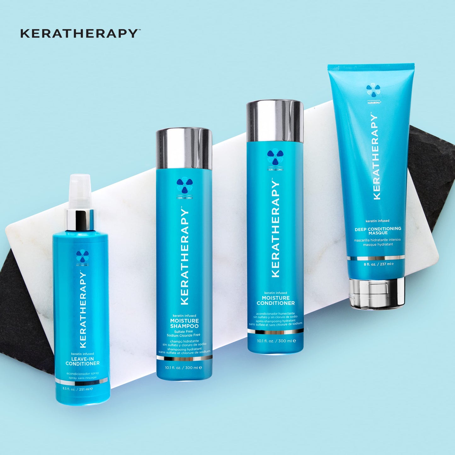 Keratherapy Keratin Infused Moisture Shampoo, 10.1 fl. oz., 300 ml - Anti Frizz Moisture Shampoo for Oily Scalp and Dry Ends - Kerabond Technology, Aloe Vera, & Willow Bark