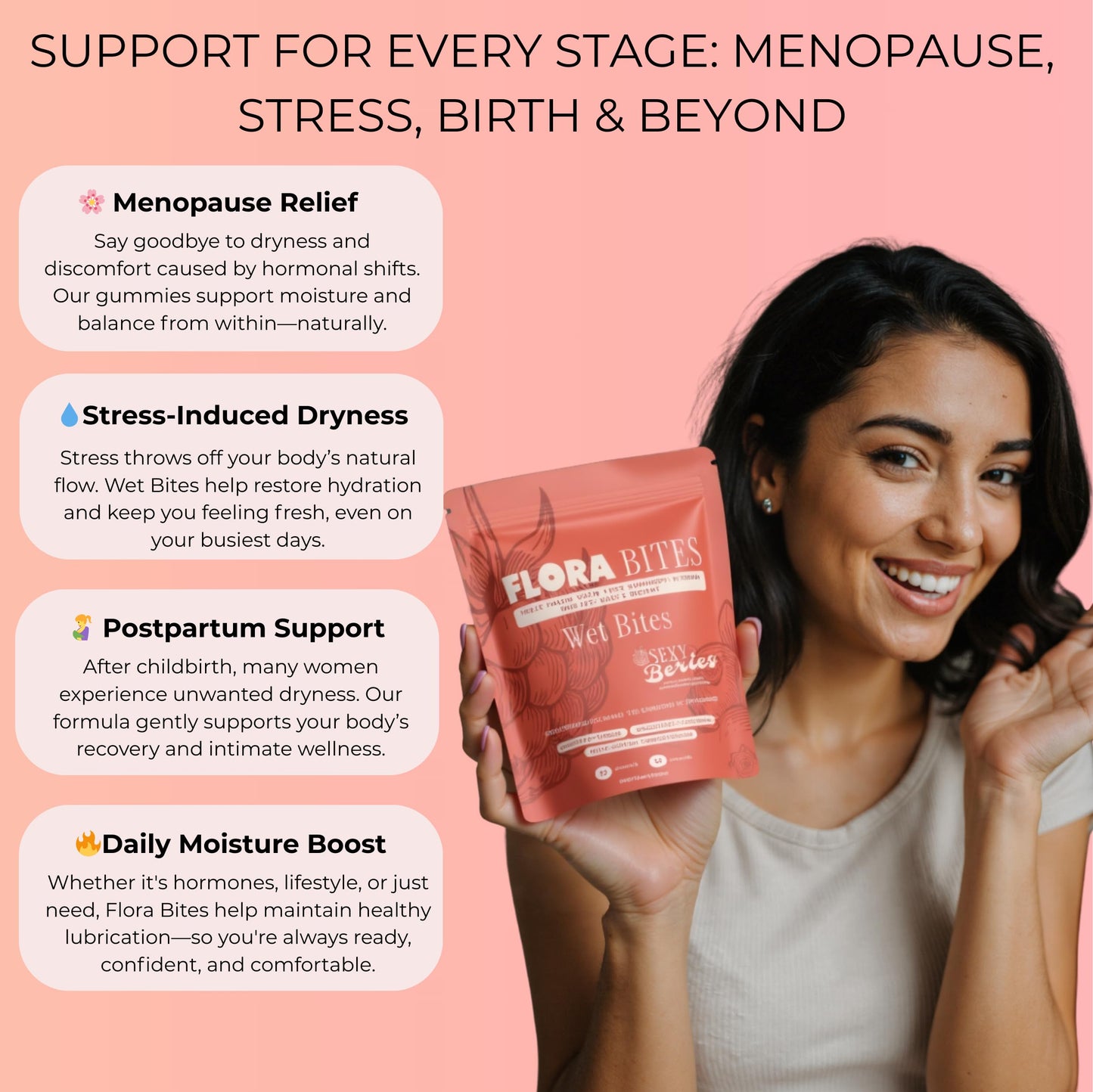 – Vaginal Dryness Gummies | Vaginal Moisturizer for Women, Feminine Care with Slippery Elm Bark & Mixed Berries | Sugar-Free, Blueberry Flavor, Vegan, 60 Count