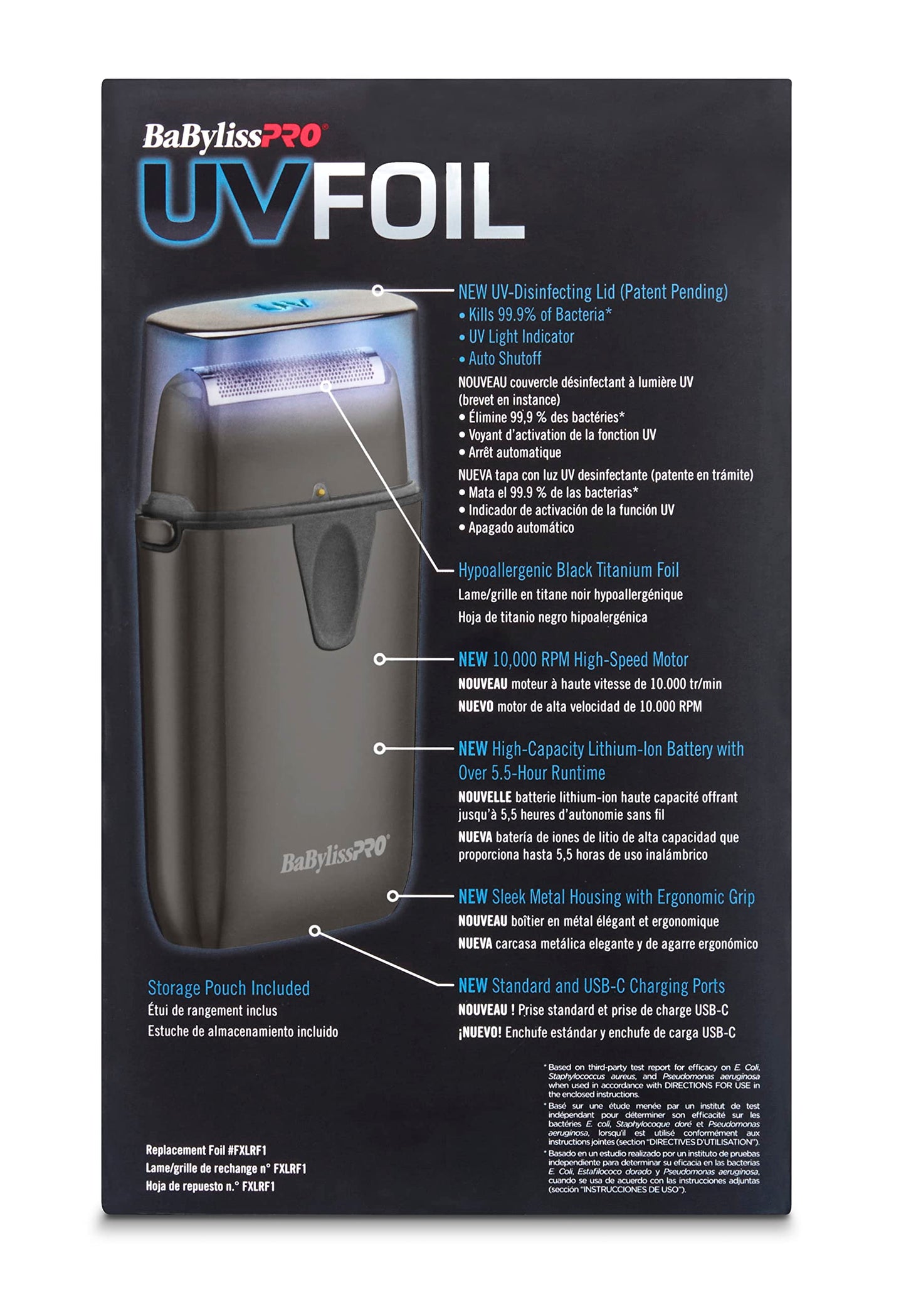 UVFOIL UV-Disinfecting Metal Single-Foil Shavers