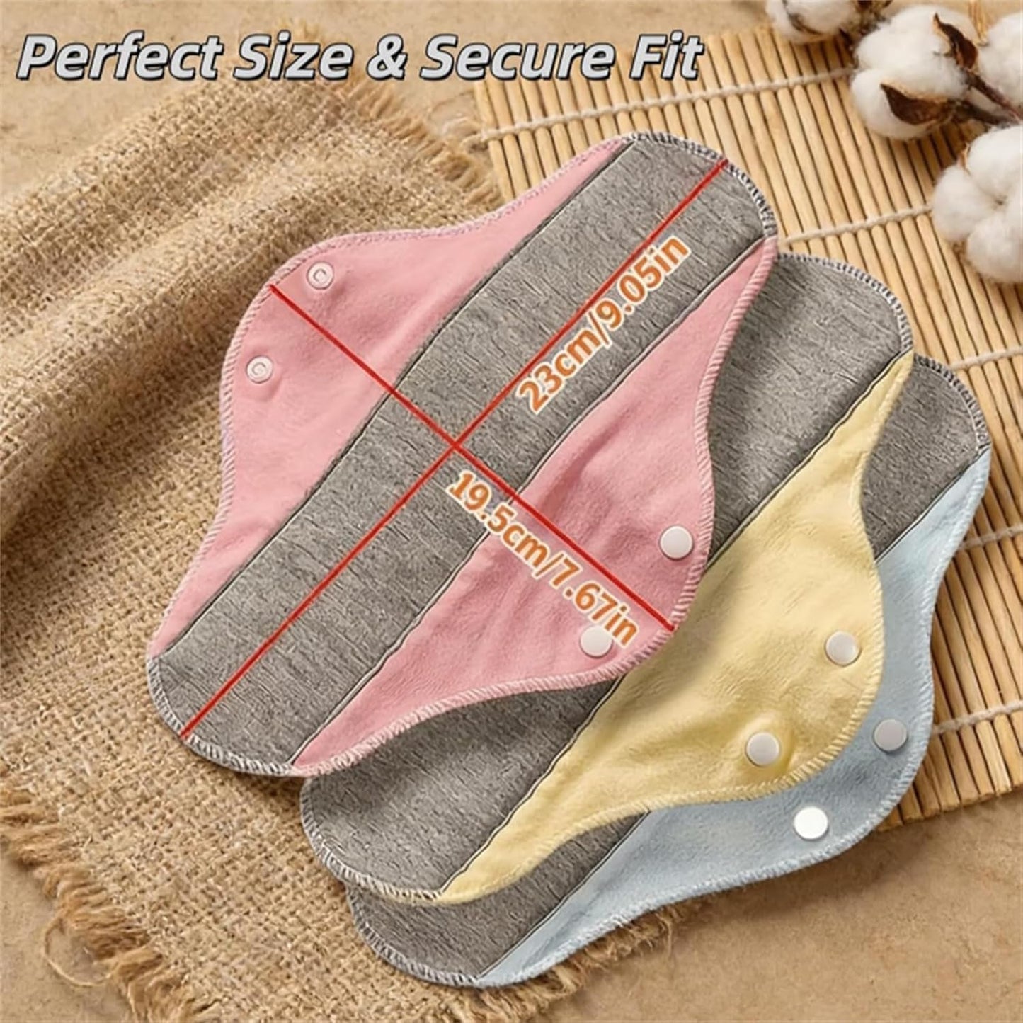 4PCS Reusable Graphene Absorbent Pads for Women, Ultra Thin Washable Pads for Women with Honeycomb Absorbent Layers, Leakproof Cloth Pads