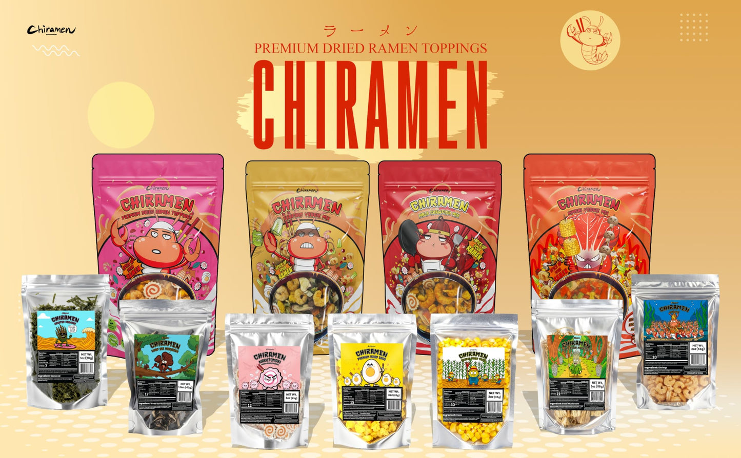 CHIRAMEN Dried Narutomaki Fish Cake Ramen Toppings – Classic Japanese Fish Cake Slices with Pink Swirl – Instant Noodle Topping for Ramen Bowls, Cup Noodles, Udon & Soup Garnish