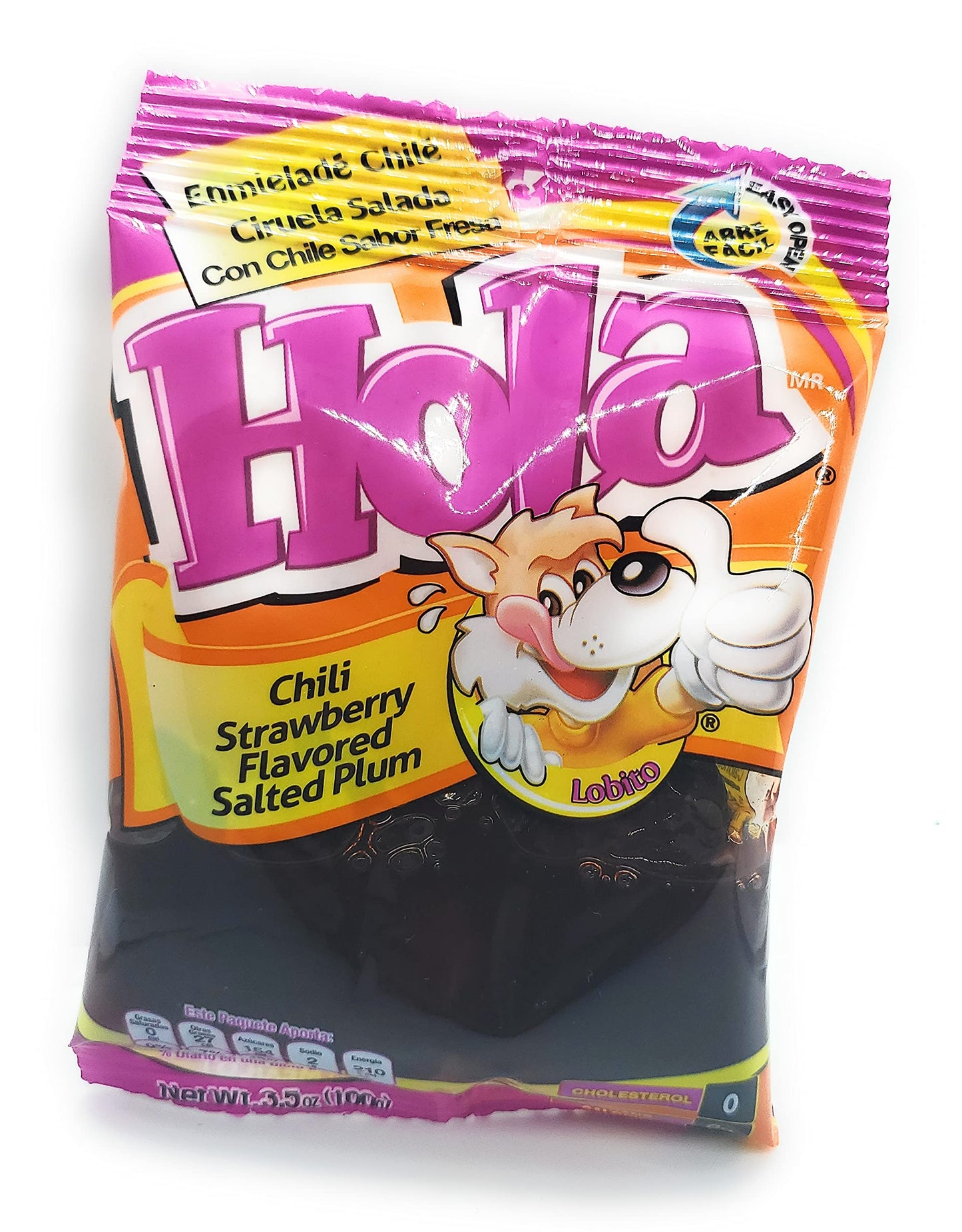 Salado Enmielado con Chile - Saladulces HOLA Lobito - Strawberry Flavored Salted Plums - 3.5 oz - 3 units