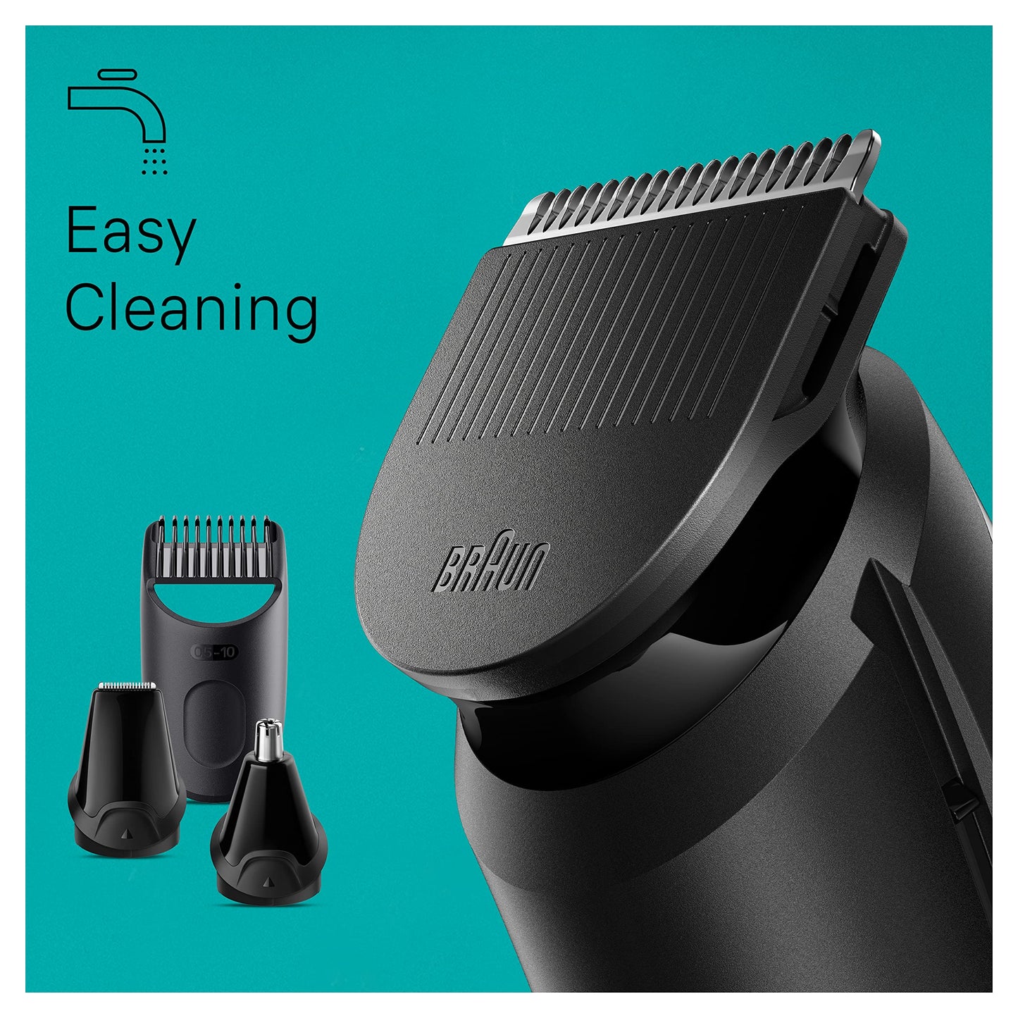Braun All-In-One Style Kit Series 3 3450, 5-in-1 Trimmer for Men with Beard Trimmer, Ear & Nose Trimmer, Hair Clippers & More, Ultra-Sharp Blade, 40 Length Settings and Washable