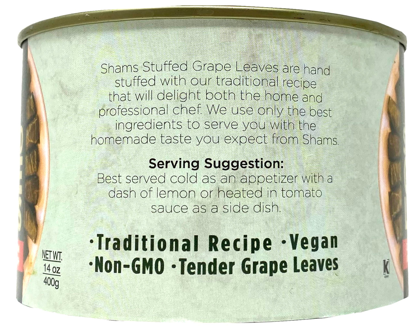 Shams Dolma Stuffed Grape Leaves, Vegan and Kosher Stuffed Grape Leaves, Non-GMO Dolmas, Traditional Recipe 14 Ounce, Pack of 12