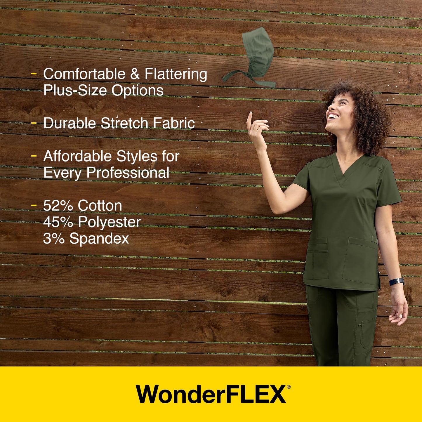 WonderWink Women's Wonderflex Verity Scrub Top, Ceil Blue, Medium