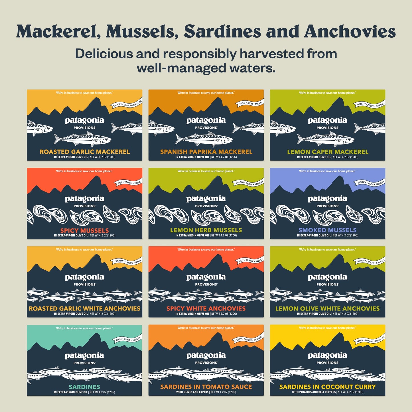 Patagonia Provisions - Spicy Mussels in Extra Virgin Olive Oil | Responsibly sourced | 18g Protein & Gluten Free