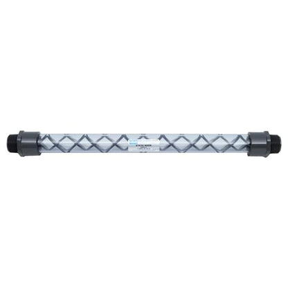 Koflo 1-40C-4-12-2 Clear PVC Schedule 40 Pipe Mixer; 1" NPT(M), 12 Elements