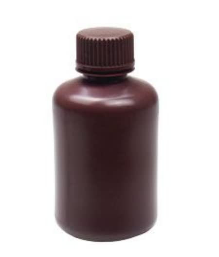 United Scientific™ 33426 | Laboratory Grade HDPE Narrow Mouth Amber Reagent Bottle | Designed for Laboratories, Classrooms, or Storage at Home | 125mL (4oz) Capacity | Pack of 12