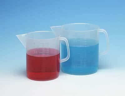 Cole-Parmer AO-61000-30 Polypropylene Graduated Low-Form Beaker with Handle, 1000 mL