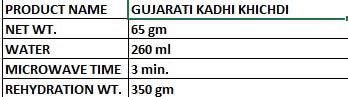 KDI Store Kadhi Khichdi, Ready to Eat Indian Comfort Food, Organic, Freeze Dried, Fully Cooked, 65g