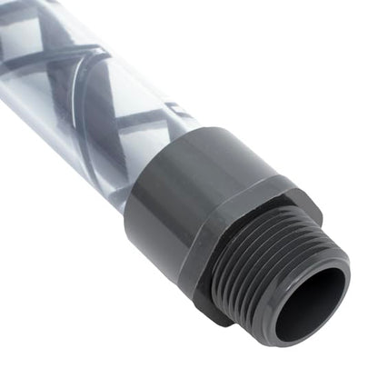 Koflo 1-40C-4-12-2 Clear PVC Schedule 40 Pipe Mixer; 1" NPT(M), 12 Elements