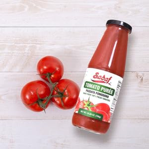 Sadaf Tomato Purée - Passata Pomodoro - Tomato Puree for Cooking, Flavoring and Topping Meals - Tomato Passata - Kosher - 24.69 Oz Bottle