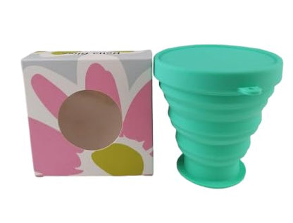 Bella Bliss Sterilizer - Microwave Safe, Collapsible and BPA Free Silicone Period Cup Cleaner - Ecofriendly Feminine Hygiene (Green)
