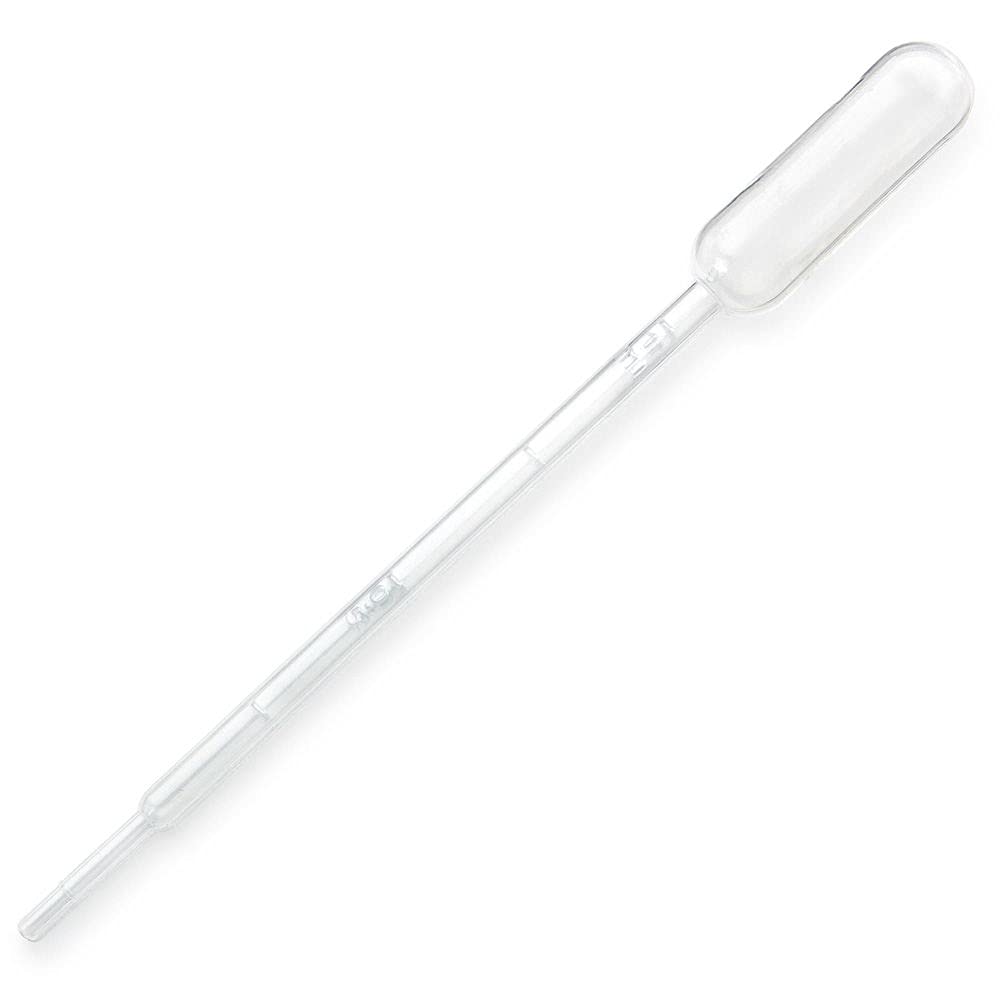 Globe Scientific 137018H Transfer Pipet, 5mL Capacity, Graduated to 1mL, LDPE, Large Bulb, Sterile, Individually Wrapped, Peel Pack, 150mm Length, Case of 500