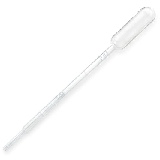Globe Scientific 137018H Transfer Pipet, 5mL Capacity, Graduated to 1mL, LDPE, Large Bulb, Sterile, Individually Wrapped, Peel Pack, 150mm Length, Case of 500