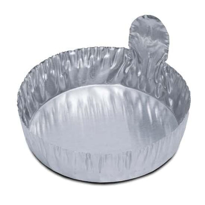 Cole-Parmer 43 mm Aluminum Crimpled-Walled Weighing Dishes with Tab, 20 mL, 100/Pk