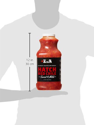Original New Mexico Hatch Red Chile By Zia Green Chile Company - Delicious Flame-Roasted, Peeled & Diced Southwestern Certified Red Peppers For Salsas, Stews & More, Vegan & Gluten-Free - 128oz