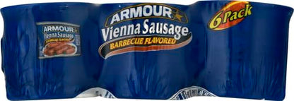 Armour Star Vienna Sausage, Barbecue Flavored, Canned Sausage, 4.6 oz (Pack of 6)