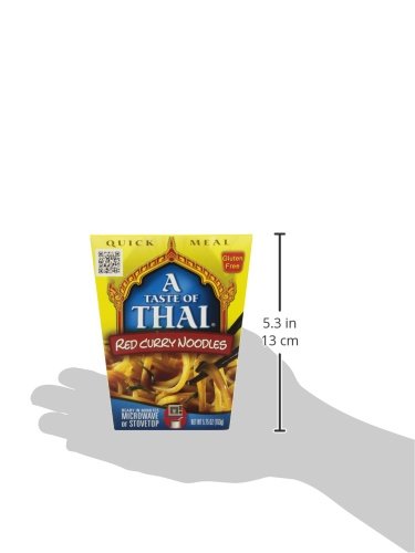 A Taste of Thai Red Curry Noodles |Heat & Eat Instant Noodle | Flavored with Authentic Thai Sauce - Non-GMO, Gluten Free, Trans Fat Free- Perfect Side for Chicken, Fish & Meat Entrees| 6 Pack (5.75oz)
