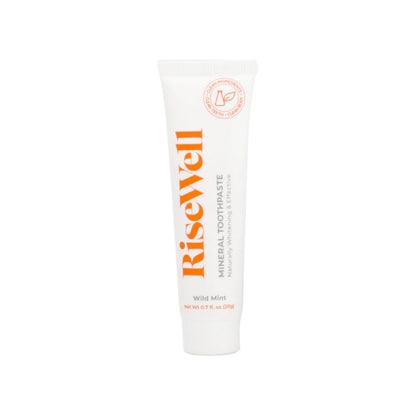 RiseWell Travel Mineral Toothpaste - TSA Approved - No Added Fluoride and SLS Free Travel Size Toothpaste Made by Dentists, Enamel Repair for Stronger, Healthier Teeth (Wild Mint), Made in the USA