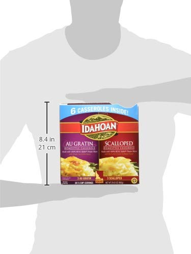 Idahoan Au Gratin and Scalloped Homestyle Casserole Potatoes, Made with Gluten-Free 100-Percent Real Idaho Potatoes, Combo Pack of 6 Boxes (5 Servings Each)
