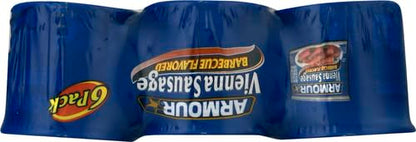 Armour Star Vienna Sausage, Barbecue Flavored, Canned Sausage, 4.6 oz (Pack of 6)