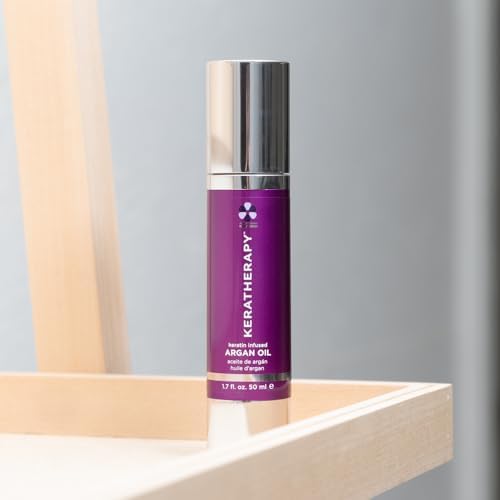 KERATHERAPY Keratin Infused Argan Oil, 1.7 fl. oz., 50 ml - Repairing Hair Care for Dry Damaged Hair, Frizz, Flyaways & Easy Styling - Kerabond Technology for Smooth, Soft, & Shiny Tresses