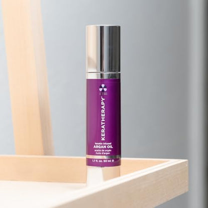 KERATHERAPY Keratin Infused Argan Oil, 1.7 fl. oz., 50 ml - Repairing Hair Care for Dry Damaged Hair, Frizz, Flyaways & Easy Styling - Kerabond Technology for Smooth, Soft, & Shiny Tresses