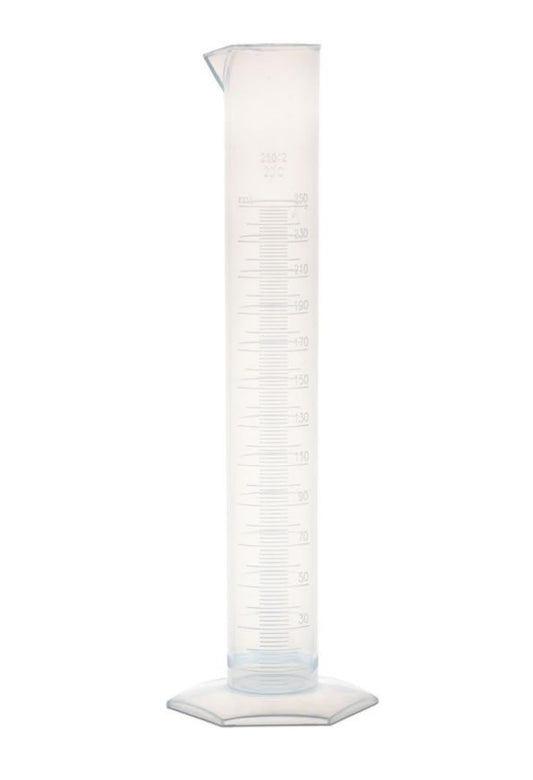United Scientific™ Plastic Graduated Cylinder, 250mL - Scientific Measuring Cylinder with Hexagonal Base - Polypropylene Plastic - Laboratory Quality, Autoclavable