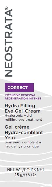 NEOSTRATA Hydra Filling Eye Gel With Hyaluronic Acid For Fine Lines Fragrance-Free Opthamoligist Tested, 0.5 fl. oz.