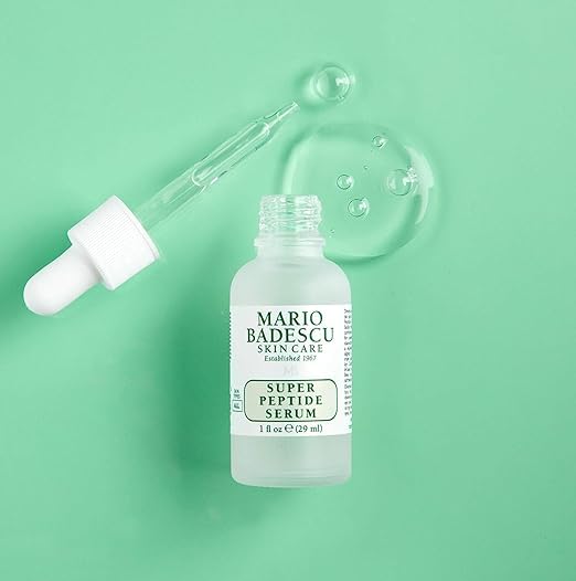 Mario Badescu Super Peptide Serum for Face, Reduces the Look of Fine Lines & Wrinkles, Skincare with Sodium Hyaluronate & Peptides, Hydrating, Anti Aging Facial Serum for All Skin Types, 1 Fl Oz