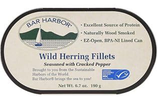 Bar Harbor Wild Herring Fillets Seasoned with Cracked Pepper, 6.7 oz – Naturally Wood Smoked