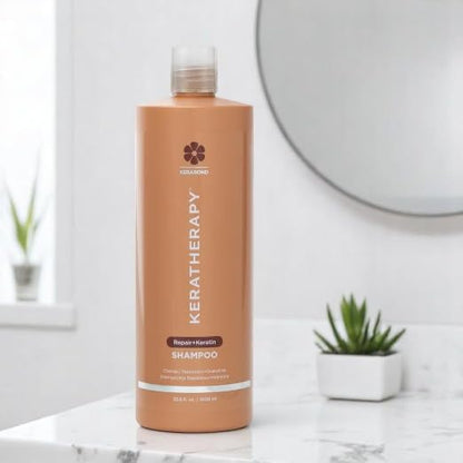 KERATHERAPY Keratin Infused KeratinFIXX Repair Shampoo, 33.8 fl. oz., 1000 ml - Repair Shampoo for Dry, Damaged or Frizzy Hair with Caviar Extract, Argan Oil & Kerabond Technology to Repair Breakage
